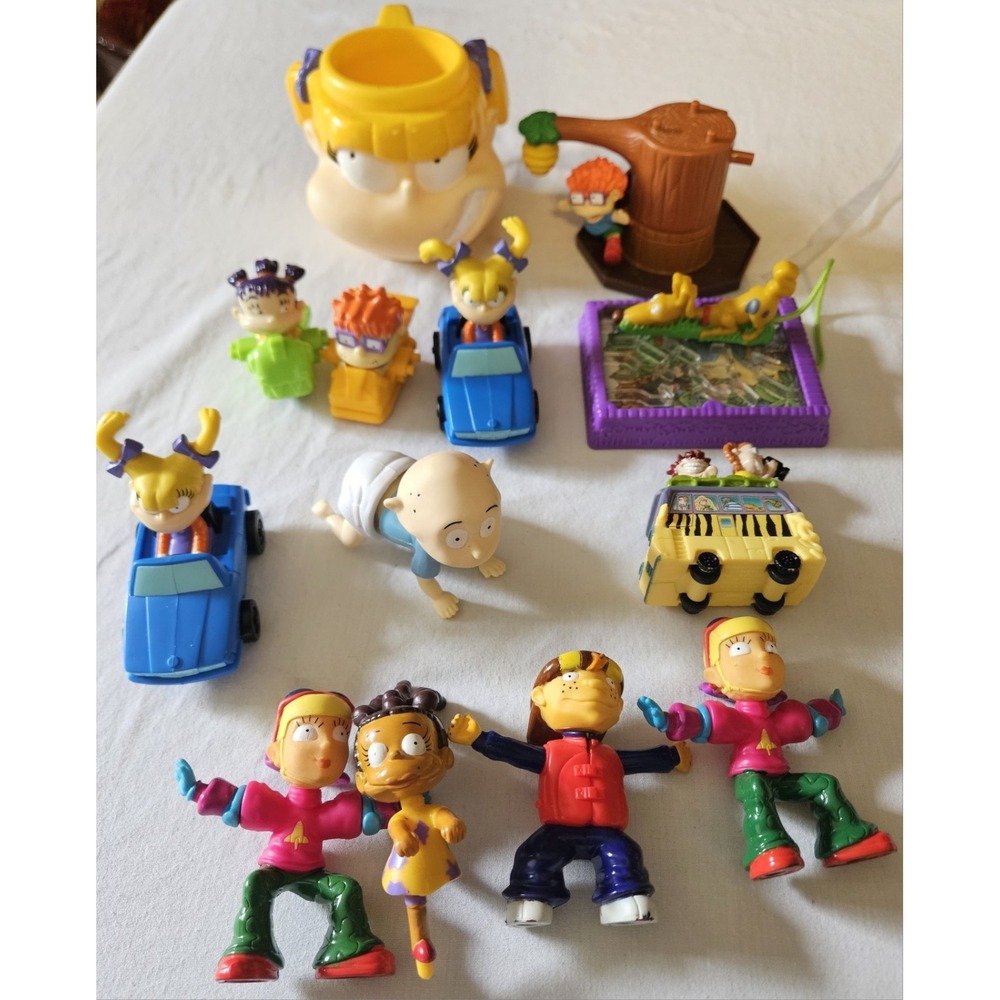 Vintage Rugrats Toy Lot Tommy Angelica Chuckie Reptar Nickelodeon Burger King